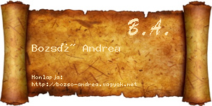 Bozsó Andrea névjegykártya