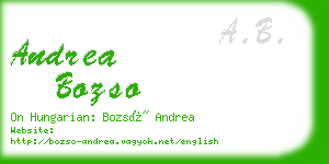 andrea bozso business card